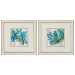 12' X 12' Champagne Gold Color Frame  Blue Infusion (Set of 2)