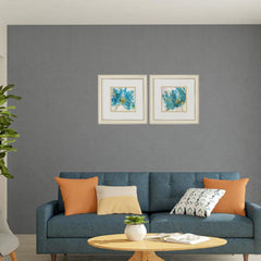 12' X 12' Champagne Gold Color Frame  Blue Infusion (Set of 2)