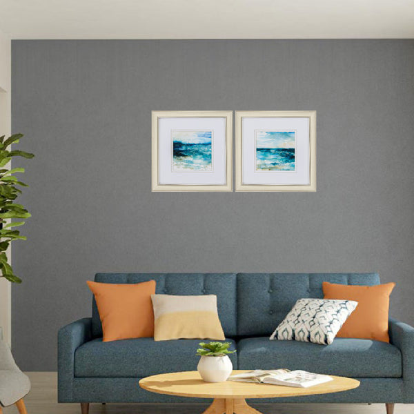 12' X 12' Champagne Gold Color Frame  Ocean Break (Set of 2)