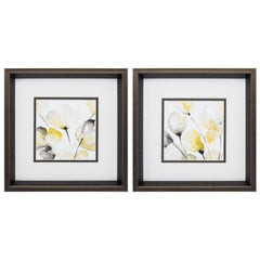 12' X 12' Brushed Silver Frame Natural Abstract (Set of 2)