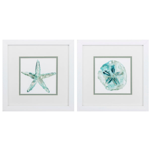 11' X 11' Matte White Frame Sandstar (Set of 2)