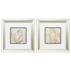 13' X 13' Aged Silver Frame Sketch (Set of 2)