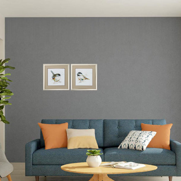 18' X 18' Champagne Gold Color Frame  Watercolor Mountain (Set of 2)