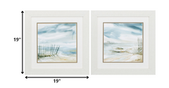 19' X 19' White Frame Subtle Mist (Set of 2)