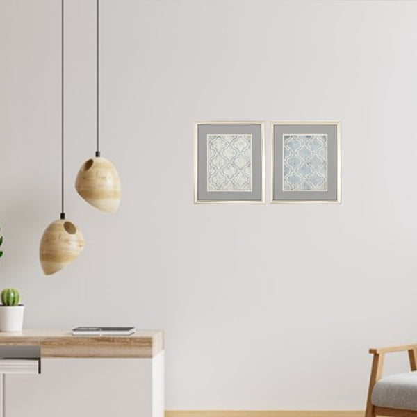 18' X 21' Champagne Gold Color Frame  Blue Wall (Set of 2)