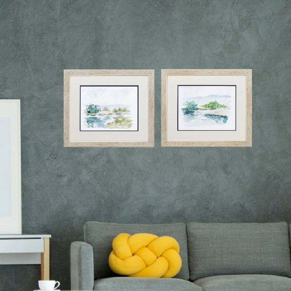 22' X 19' White Frame Spring Watercolor (Set of 2)