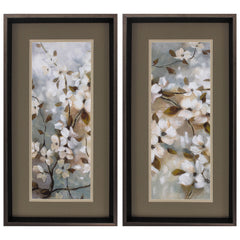 14' X 26' Brushed Silver Frame Blossoms Of Spring (Set of 2)