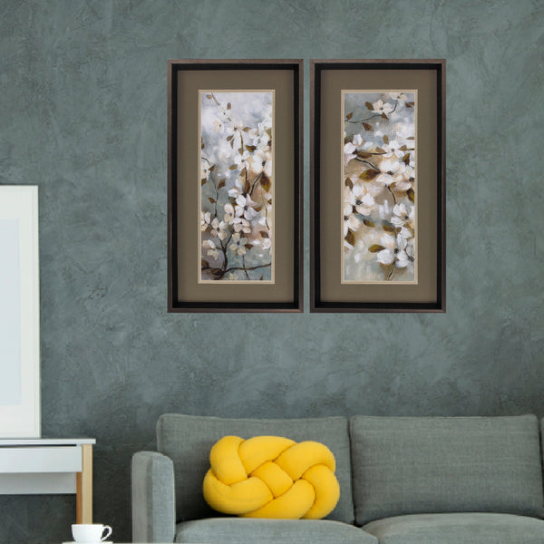 14' X 26' Brushed Silver Frame Blossoms Of Spring (Set of 2)