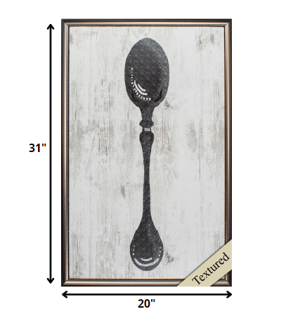 20' X 31' Brown Frame Black Spoon On Wood