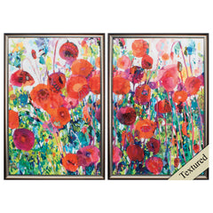 17' X 25' Brown Frame Vivid Poppy Collage (Set of 2)