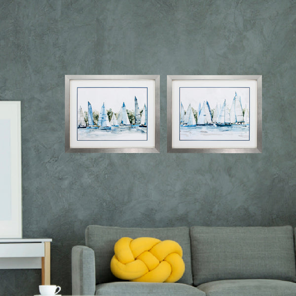 32' X 26' Silver Frame Pastel Marina (Set of 2)
