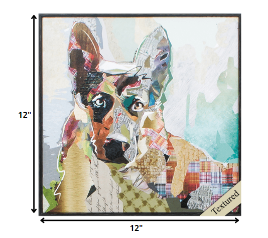 12' X 12' Distressed Black Frame German Shepherd
