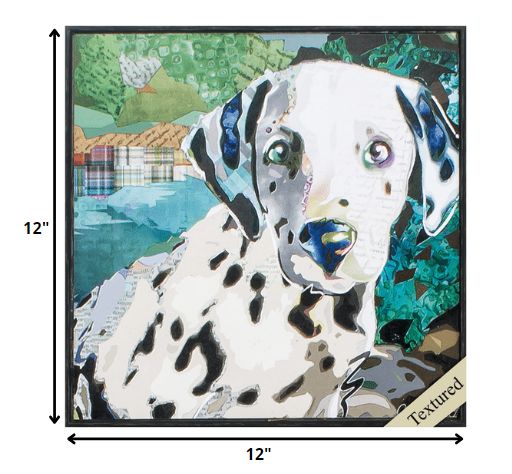 12' X 12' Distressed Black Frame Dalmation