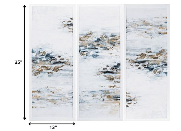 13' X 35' Matte White Frame Memory Set of 3