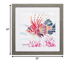 23' X 23' Woodtoned Frame Sea Creature Fish