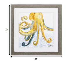 23' X 23' Woodtoned Frame Sea Creature Octopus