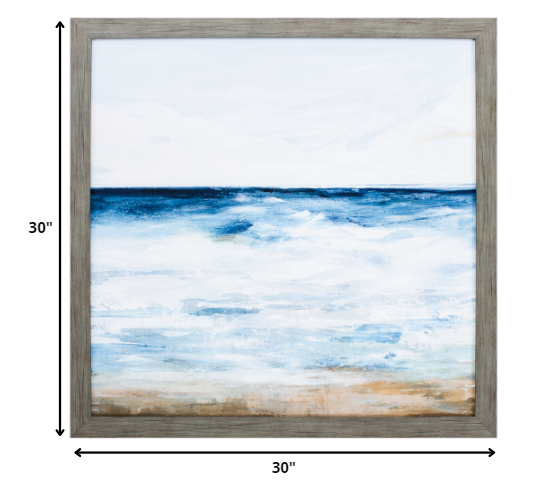 30' X 30' Woodtoned Frame Ocean I
