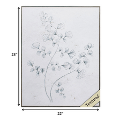 22' X 28' Woodtoned Frame Botanical Sketches II