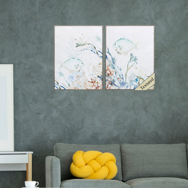 18' X 24' Woodtoned Frame Under The Sea (Set of 2)