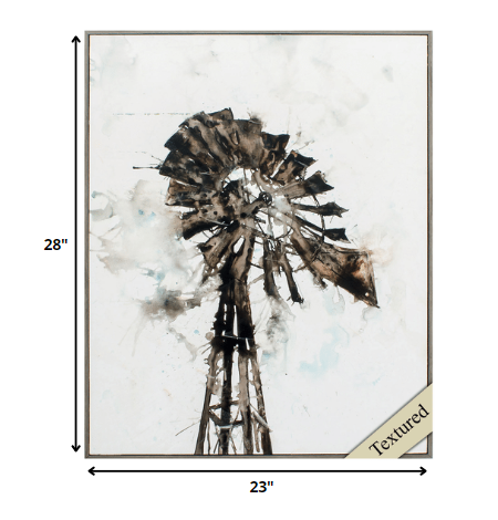 23' X 28' Woodtoned Frame Watercolor Windmill