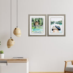 19' X 23' Woodtoned Frame Lake Views (Set of 2)