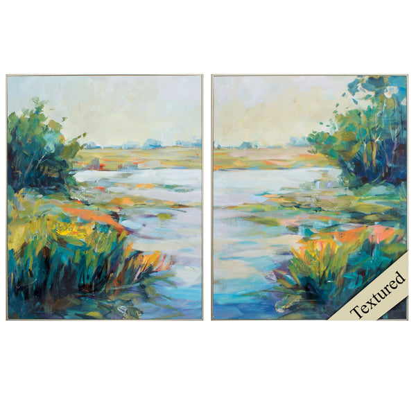 24' X 30' Ligth Wood Toned Frame Marsh Colors (Set of 2)