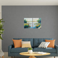 24' X 30' Ligth Wood Toned Frame Marsh Colors (Set of 2)