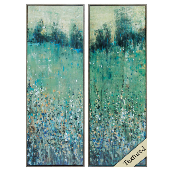 12' X 35' Woodtoned Frame Lush Meadow (Set of 2)