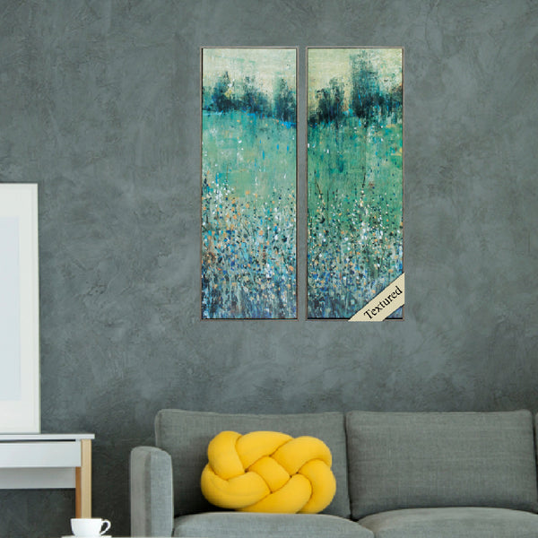 12' X 35' Woodtoned Frame Lush Meadow (Set of 2)