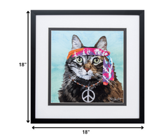 18' X 18' Silver Frame Hippie Cat