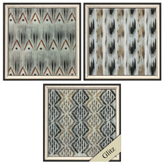 13' X 13' Silver Frame Grey Tribal (Set of 3)