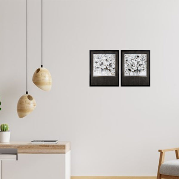 26' X 32' Dark Wood Toned Frame Quiet Simple (Set of 2)