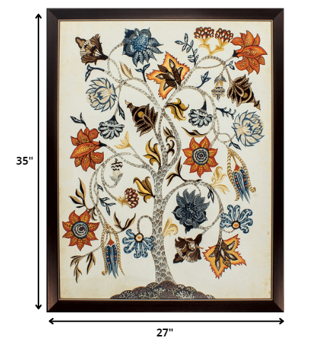 27' X 35' Brown Frame Vintage Tree Of Life