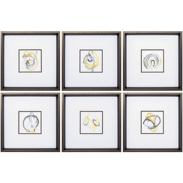 16' X 16' Brushed Silver Frame String Orbit Set of 6