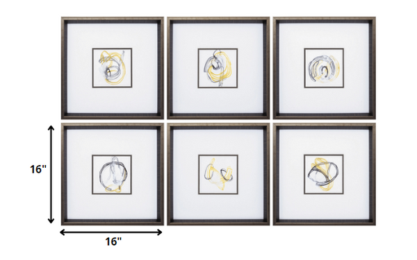 16' X 16' Brushed Silver Frame String Orbit Set of 6