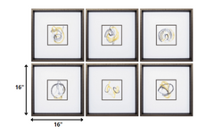 16' X 16' Brushed Silver Frame String Orbit Set of 6