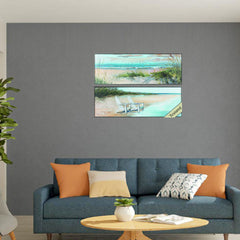 36' X 12' Woodtoned Frame Wind Water (Set of 2)