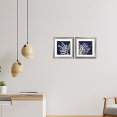 28' X 28' Silver Frame Coastal Coral (Set of 2)