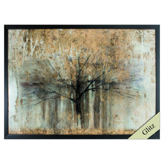 36' X 26' Dark Wood Toned Frame Open Arms Gold