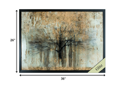 36' X 26' Dark Wood Toned Frame Open Arms Gold