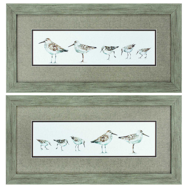 26' X 13' Woodtoned Frame Pebbles & Sandpipers (Set of 2)