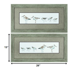 26' X 13' Woodtoned Frame Pebbles & Sandpipers (Set of 2)