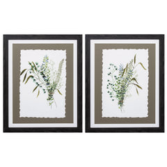 20' X 25' Distressed Black Frame Green Bouquet (Set of 2)