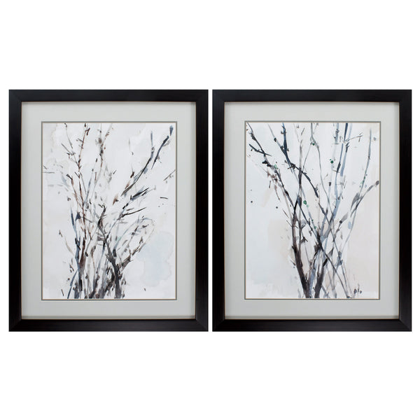26' X 32' Brown Frame Watercolor Branches (Set of 2)