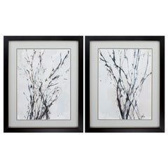 26' X 32' Brown Frame Watercolor Branches (Set of 2)