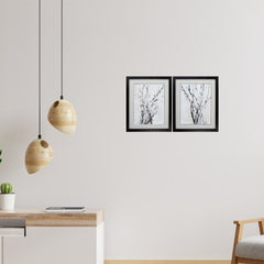 26' X 32' Brown Frame Watercolor Branches (Set of 2)