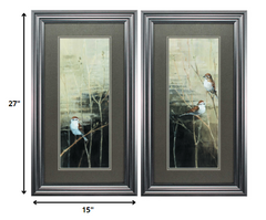 15' X 27' Gunmetal Gray Frame Sparrows Dusk (Set of 2)