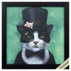 11' X 11' Black Frame Tuxedo Cat