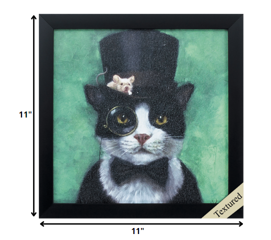 11' X 11' Black Frame Tuxedo Cat