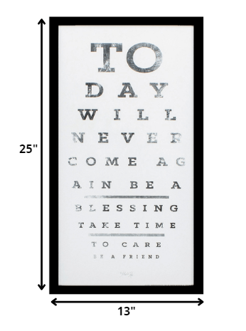 13' X 25' Silver Frame Eye Chart I